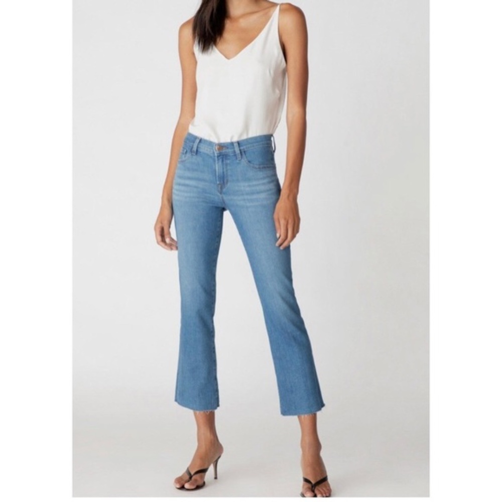 J Brand Jeans Selena Mid Rise Crop Boot Raw Hem 26